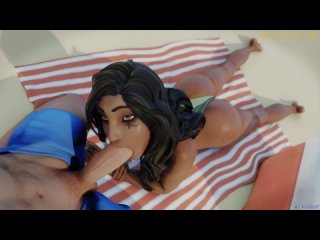 overwatch 3d hentai animation | overwatch hentai porn 3d ana beach blowjob (polishedjadebell, audio volkor)