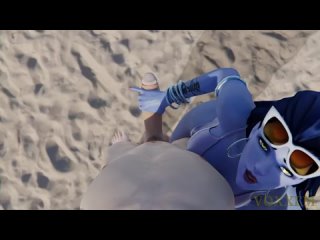 overwatch 3d hentai animation | overwatch hentai porn 3d widowmaker handjob on the beach (voxxem)