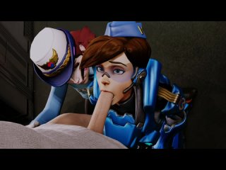 overwatch 3d hentai animation | overwatch hentai porn 3d cadet tracer blowjob (vampa)